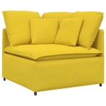vidaXL Canapea modulară cu perne, galben deschis, textil vidaXL Canapea modulară cu perne, galben deschis, textil