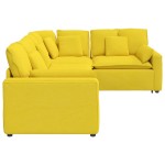 vidaXL Canapea modulară cu perne, galben deschis, textil vidaXL Canapea modulară cu perne, galben deschis, textil