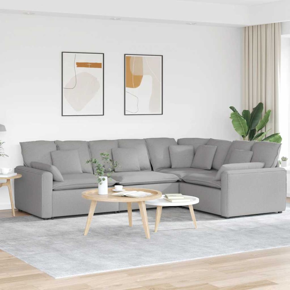 vidaXL Canapea modulară cu perne, gri nor, textil