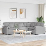 vidaXL Canapea modulară cu perne, gri nor, textil vidaXL Canapea modulară cu perne, gri nor, textil