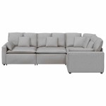vidaXL Canapea modulară cu perne, gri nor, textil vidaXL Canapea modulară cu perne, gri nor, textil