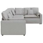 vidaXL Canapea modulară cu perne, gri nor, textil vidaXL Canapea modulară cu perne, gri nor, textil