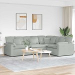 vidaXL Canapea modulară cu perne, gri deschis, catifea vidaXL Canapea modulară cu perne, gri deschis, catifea