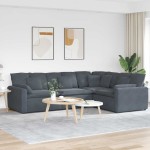 vidaXL Canapea modulară cu perne catifea gri închis vidaXL Canapea modulară cu perne catifea gri închis