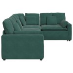 vidaXL Canapea modulară cu perne, verde închis, catifea