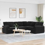 vidaXL Canapea modulară cu perne, negru, catifea vidaXL Canapea modulară cu perne, negru, catifea