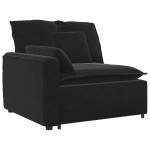 vidaXL Canapea modulară cu perne, negru, catifea vidaXL Canapea modulară cu perne, negru, catifea
