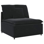 vidaXL Canapea modulară cu perne, negru, catifea vidaXL Canapea modulară cu perne, negru, catifea