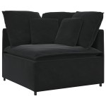 vidaXL Canapea modulară cu perne, negru, catifea vidaXL Canapea modulară cu perne, negru, catifea