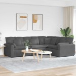 vidaXL Canapea modulară cu perne, gri închis, țesătură velur vidaXL Canapea modulară cu perne, gri închis, țesătură velur