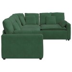 vidaXL Canapea modulară cu perne, verde închis, țesătură velur vidaXL Canapea modulară cu perne, verde închis, țesătură velur