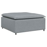 vidaXL Canapea modulară cu taburet și perne, textil, gri deschis vidaXL Canapea modulară cu taburet și perne, textil, gri deschis