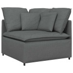 vidaXL Canapea modulară cu taburet și perne material textil gri închis vidaXL Canapea modulară cu taburet și perne material textil gri închis