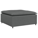 vidaXL Canapea modulară cu taburet și perne material textil gri închis vidaXL Canapea modulară cu taburet și perne material textil gri închis