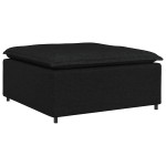 vidaXL Canapea modulară cu taburet și perne, material textil, negru