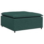 vidaXL Canapea modulară cu taburet și perne, textil, verde închis vidaXL Canapea modulară cu taburet și perne, textil, verde închis