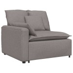 vidaXL Canapea modulară cu taburet și perne, textil, gri taupe