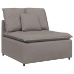 vidaXL Canapea modulară cu taburet și perne, textil, gri taupe