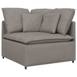 vidaXL Canapea modulară cu taburet și perne, textil, gri taupe