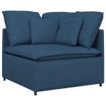 vidaXL Canapea modulară cu taburet și perne, material textil, albastru