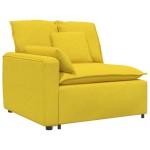 vidaXL Canapea modulară cu taburet și perne, textil, galben deschis