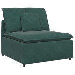 vidaXL Canapea modulară cu taburet și perne, catifea, verde închis vidaXL Canapea modulară cu taburet și perne, catifea, verde închis