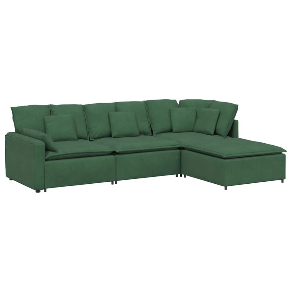 vidaXL Canapea modulară cu taburet și perne, verde închis