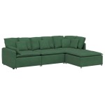 vidaXL Canapea modulară cu taburet și perne, verde închis vidaXL Canapea modulară cu taburet și perne, verde închis