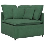 vidaXL Canapea modulară cu taburet și perne, verde închis vidaXL Canapea modulară cu taburet și perne, verde închis