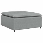 vidaXL Canapea modulară cu taburet și perne, textil, gri deschis vidaXL Canapea modulară cu taburet și perne, textil, gri deschis