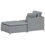 vidaXL Canapea modulară cu taburet și perne, textil, gri deschis vidaXL Canapea modulară cu taburet și perne, textil, gri deschis
