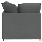 vidaXL Canapea modulară cu taburet și perne material textil gri închis