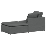 vidaXL Canapea modulară cu taburet și perne material textil gri închis