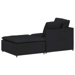 vidaXL Canapea modulară cu taburet și perne, material textil, negru vidaXL Canapea modulară cu taburet și perne, material textil, negru