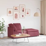 vidaXL Canapea modulară cu taburet și perne, material textil, roșu vin vidaXL Canapea modulară cu taburet și perne, material textil, roșu vin