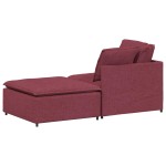 vidaXL Canapea modulară cu taburet și perne, material textil, roșu vin vidaXL Canapea modulară cu taburet și perne, material textil, roșu vin