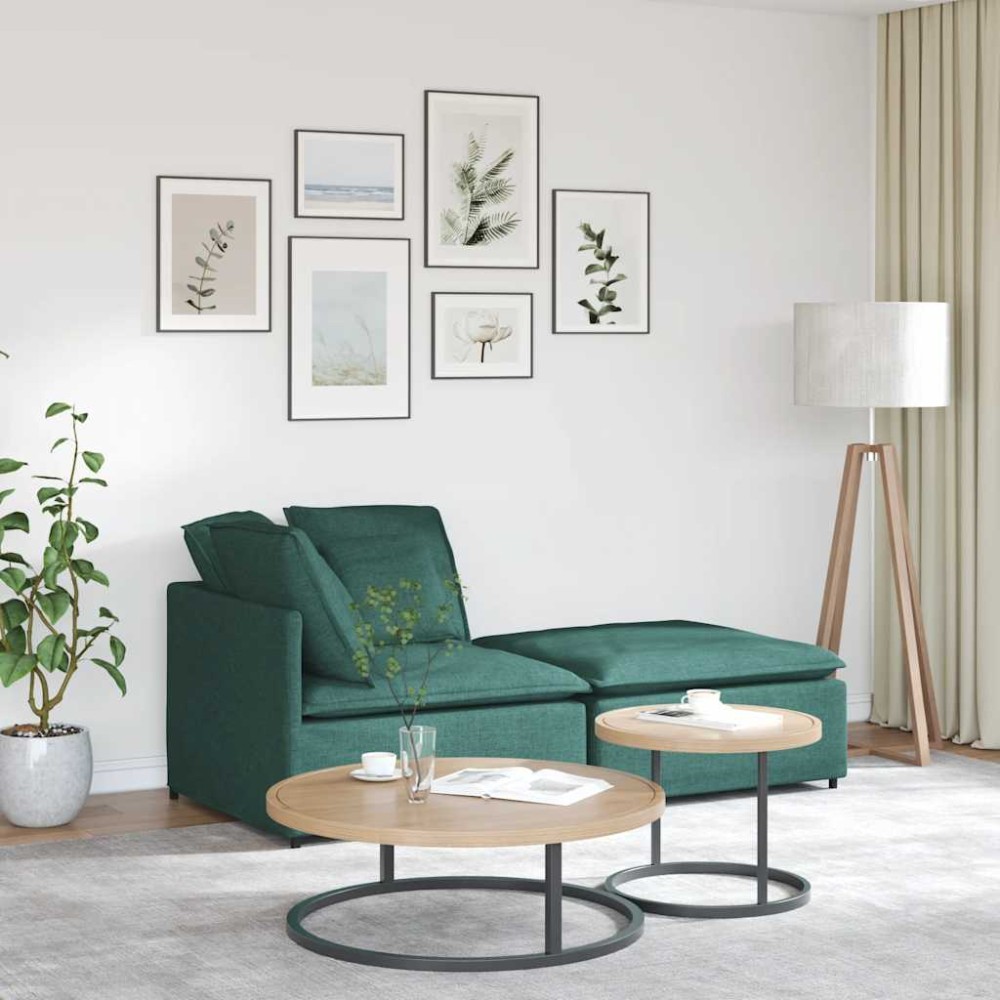 vidaXL Canapea modulară cu taburet și perne, textil, verde închis
