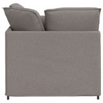 vidaXL Canapea modulară cu taburet și perne, textil, gri taupe vidaXL Canapea modulară cu taburet și perne, textil, gri taupe