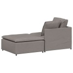 vidaXL Canapea modulară cu taburet și perne, textil, gri taupe vidaXL Canapea modulară cu taburet și perne, textil, gri taupe
