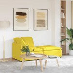 vidaXL Canapea modulară cu taburet și perne, textil, galben deschis