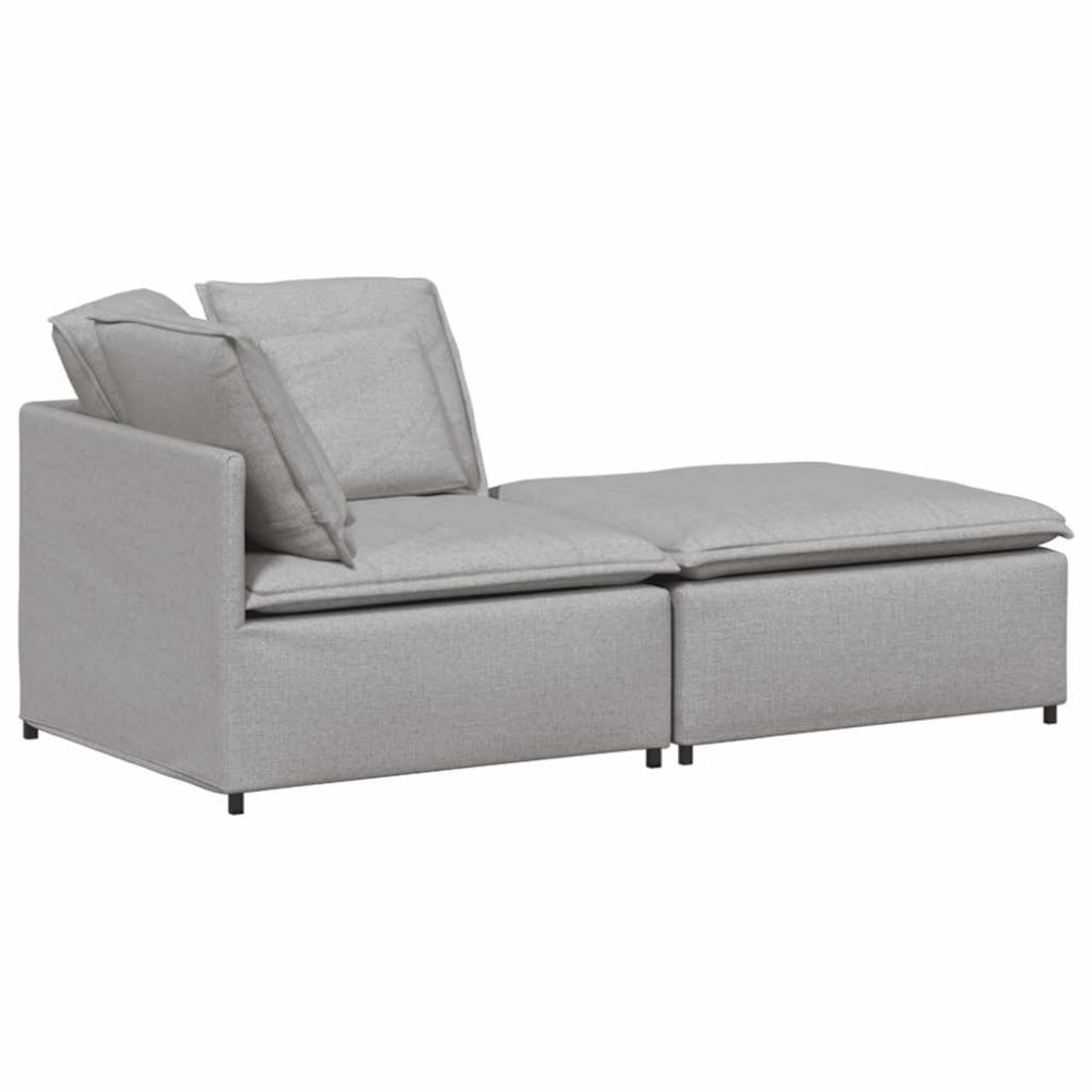 vidaXL Canapea modulară cu taburet și perne, material textil, gri nor