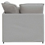vidaXL Canapea modulară cu taburet și perne, material textil, gri nor vidaXL Canapea modulară cu taburet și perne, material textil, gri nor