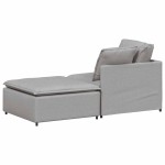 vidaXL Canapea modulară cu taburet și perne, material textil, gri nor vidaXL Canapea modulară cu taburet și perne, material textil, gri nor