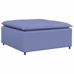 vidaXL Canapea modulară cu taburet și perne, textil, albastru jeans