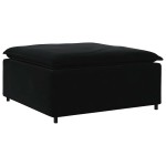vidaXL Canapea modulară cu taburet și perne, catifea, negru vidaXL Canapea modulară cu taburet și perne, catifea, negru