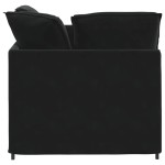 vidaXL Canapea modulară cu taburet și perne, catifea, negru vidaXL Canapea modulară cu taburet și perne, catifea, negru