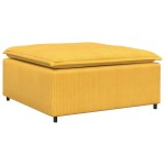 vidaXL Canapea modulară cu taburet și perne, galben deschis vidaXL Canapea modulară cu taburet și perne, galben deschis
