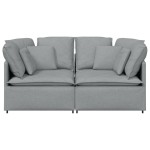 vidaXL Canapea modulară cu perne, gri deschis, textil