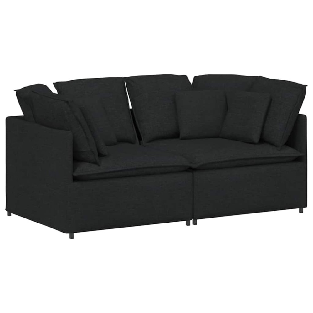 vidaXL Canapea modulară cu perne, negru, textil
