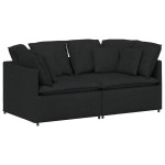 vidaXL Canapea modulară cu perne, negru, textil